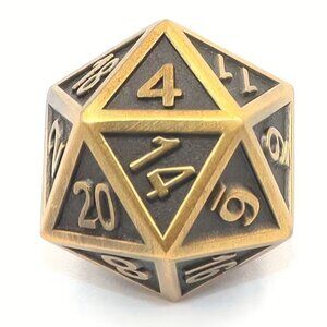 Premium Zinc Alloy D20 Polyhedral Dice for RPGs, Role-Playing & Board Games